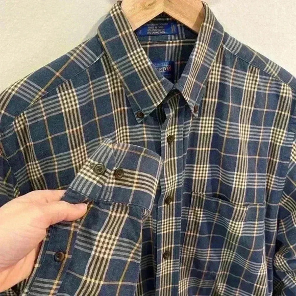 Pendleton Men’s Canterbury Cloth Pima Cotton Wool Blend Button Down Shirt Size M - Picture 5 of 6